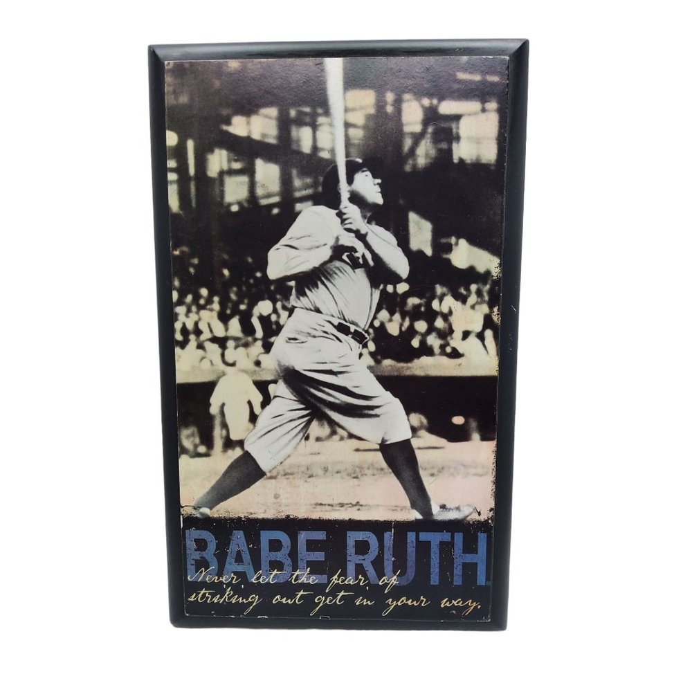 vintage square one wooden babe ruth wall decor wall plaque